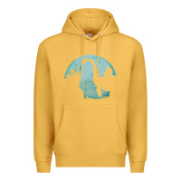 Mustard bigfoot riding loch ness monster sasquatch ufo abduction pullover hood Premium Hoodie - linhVisuals