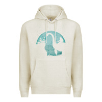 Oatmeal Heather bigfoot riding loch ness monster sasquatch ufo abduction pullover hood Premium Hoodie - linhVisuals
