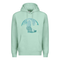 Seafoam bigfoot riding loch ness monster sasquatch ufo abduction pullover hood Premium Hoodie - linhVisuals