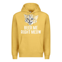 Antique Gold beer me right meow Premium Hoodie - linhVisuals