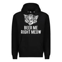 Black beer me right meow Premium Hoodie - linhVisuals