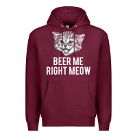 Burgundy beer me right meow Premium Hoodie - linhVisuals
