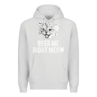 Dove Grey beer me right meow Premium Hoodie - linhVisuals