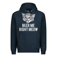 Navy beer me right meow Premium Hoodie - linhVisuals
