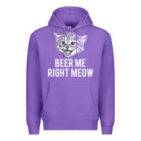 Purple beer me right meow Premium Hoodie - linhVisuals