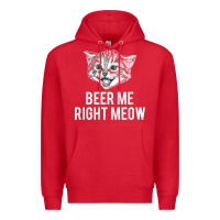 Red beer me right meow Premium Hoodie - linhVisuals