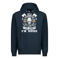 Navy i'm a carpenter i don't stop   funny carpentry woodworking t shirt Premium Hoodie - linhVisuals