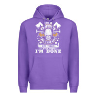 Purple i'm a carpenter i don't stop   funny carpentry woodworking t shirt Premium Hoodie - linhVisuals