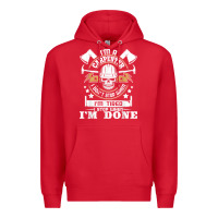 Red i'm a carpenter i don't stop   funny carpentry woodworking t shirt Premium Hoodie - linhVisuals