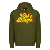 Army Green lets boogie shirt vintage dancing 1980s disco themed party t shirt Premium Hoodie - linhVisuals