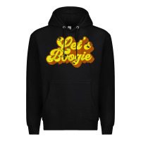Black lets boogie shirt vintage dancing 1980s disco themed party t shirt Premium Hoodie - linhVisuals