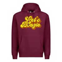 Burgundy lets boogie shirt vintage dancing 1980s disco themed party t shirt Premium Hoodie - linhVisuals