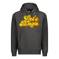 Charcoal Heather lets boogie shirt vintage dancing 1980s disco themed party t shirt Premium Hoodie - linhVisuals