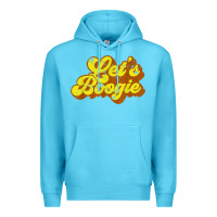 Ocean Blue lets boogie shirt vintage dancing 1980s disco themed party t shirt Premium Hoodie - linhVisuals