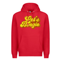 Red lets boogie shirt vintage dancing 1980s disco themed party t shirt Premium Hoodie - linhVisuals