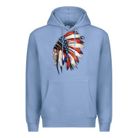 Colony Blue 4th of July Indian Headdress Gypsy Spirit Skull Premium Hoodie - Jasminsmagicworld