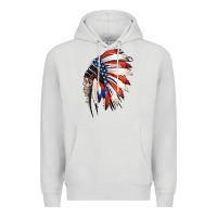 Dove Grey 4th of July Indian Headdress Gypsy Spirit Skull Premium Hoodie - Jasminsmagicworld