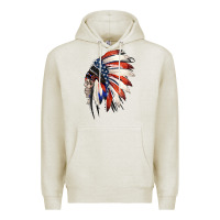 Oatmeal Heather 4th of July Indian Headdress Gypsy Spirit Skull Premium Hoodie - Jasminsmagicworld