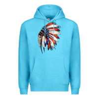 Ocean Blue 4th of July Indian Headdress Gypsy Spirit Skull Premium Hoodie - Jasminsmagicworld