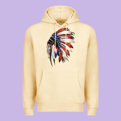 4th Of July Indian Headdress Gypsy Spirit Skull Premium Hoodie Designed By Jasminsmagicworld