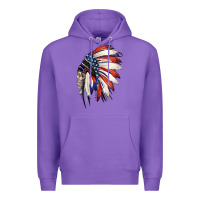 Purple 4th of July Indian Headdress Gypsy Spirit Skull Premium Hoodie - Jasminsmagicworld