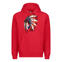 Red 4th of July Indian Headdress Gypsy Spirit Skull Premium Hoodie - Jasminsmagicworld