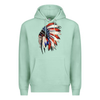 Seafoam 4th of July Indian Headdress Gypsy Spirit Skull Premium Hoodie - Jasminsmagicworld