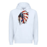 White 4th of July Indian Headdress Gypsy Spirit Skull Premium Hoodie - Jasminsmagicworld