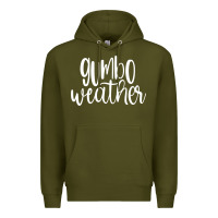 Army Green gumbo weather season in louisiana acadiana cajun lifestyle sweatshirt Premium Hoodie - linhVisuals