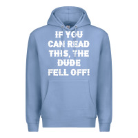 Colony Blue if you can read this the dude fell off funny biker moto gift t shirt Premium Hoodie - linhVisuals