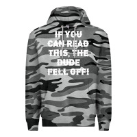 Slate Camo if you can read this the dude fell off funny biker moto gift t shirt Premium Hoodie - linhVisuals