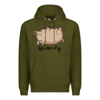 Army Green spider pig Premium Hoodie - linhVisuals