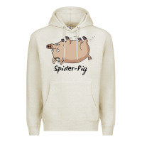 Oatmeal Heather spider pig Premium Hoodie - linhVisuals