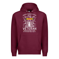 Womens Proud Daughter Of A Vietnam Veteran Freedom Isn't Free V Neck T Premium Hoodie | Teevron