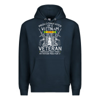 Navy womens proud daughter of a vietnam veteran freedom isn't free v neck t Premium Hoodie - linhVisuals