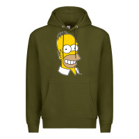 Army Green the simpsons homer simpson face sweatshirt Premium Hoodie - linhVisuals