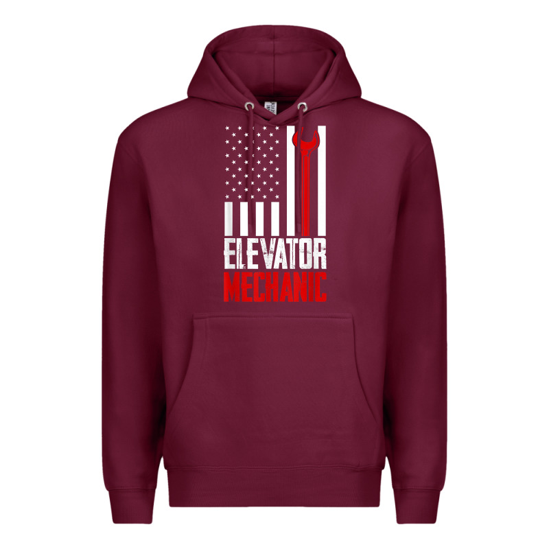 Elevator Mechanic American Flag Gift For Elevator Technician T Shirt Premium Hoodie by linhVisuals | Teevron