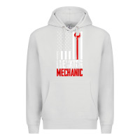 Dove Grey elevator mechanic american flag gift for elevator technician t shirt Premium Hoodie - linhVisuals