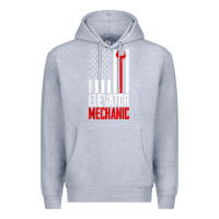 Heather Grey elevator mechanic american flag gift for elevator technician t shirt Premium Hoodie - linhVisuals