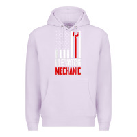 Lilac elevator mechanic american flag gift for elevator technician t shirt Premium Hoodie - linhVisuals