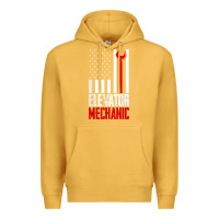 Mustard elevator mechanic american flag gift for elevator technician t shirt Premium Hoodie - linhVisuals