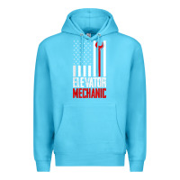 Ocean Blue elevator mechanic american flag gift for elevator technician t shirt Premium Hoodie - linhVisuals