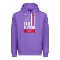 Purple elevator mechanic american flag gift for elevator technician t shirt Premium Hoodie - linhVisuals