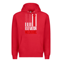 Red elevator mechanic american flag gift for elevator technician t shirt Premium Hoodie - linhVisuals