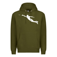 Army Green ultimate frisbee layout t shirt Premium Hoodie - linhVisuals