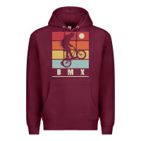 Burgundy bmx vintage bike fans kids gift boys bmx pullover hoodie Premium Hoodie - linhVisuals