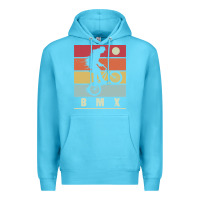 Ocean Blue bmx vintage bike fans kids gift boys bmx pullover hoodie Premium Hoodie - linhVisuals