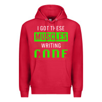 Cardinal funny programmer writing code muscles meme for computer geek Premium Hoodie - linhVisuals
