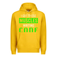 Lemon funny programmer writing code muscles meme for computer geek Premium Hoodie - linhVisuals