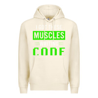 Tofu funny programmer writing code muscles meme for computer geek Premium Hoodie - linhVisuals